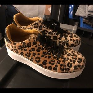Cheetah Print Platform Sneakers